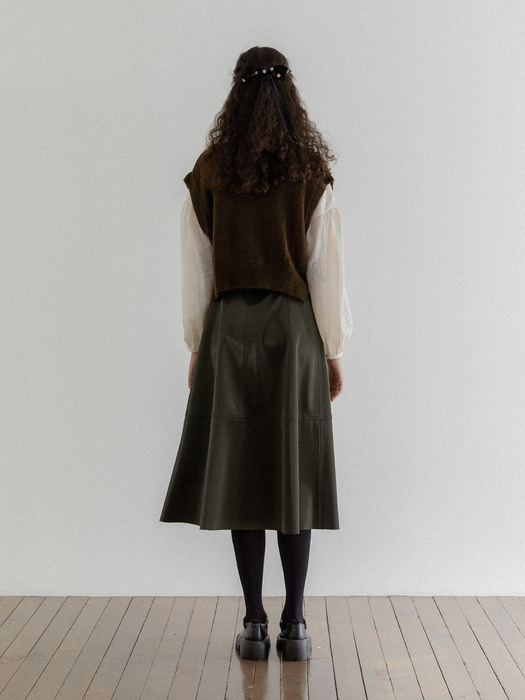 Eco Leather A-line Midi skirts