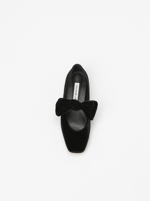Berceuse Ribbon Maryjane Flat shoes in Black Velvet
