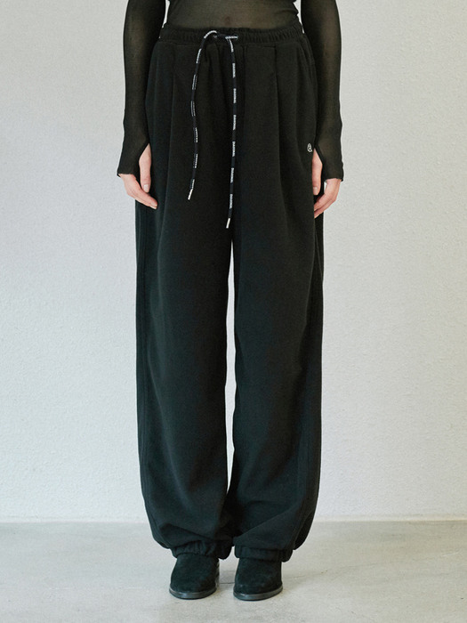 BANDING FLEECE PANTS (black)