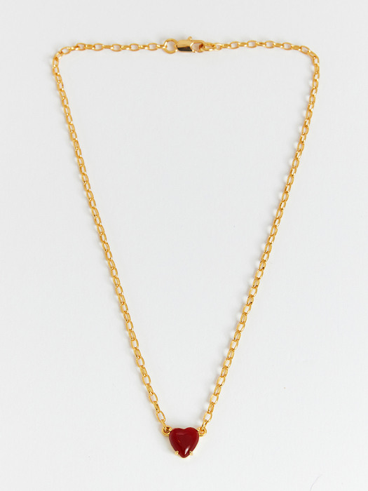 Petite Heart Necklace_Red