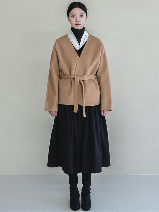 Wool Belted Camel Coat