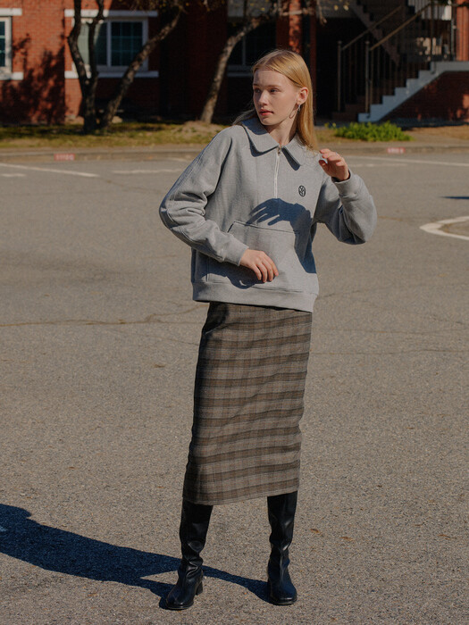 CAR CHECK SKIRT_GRAY