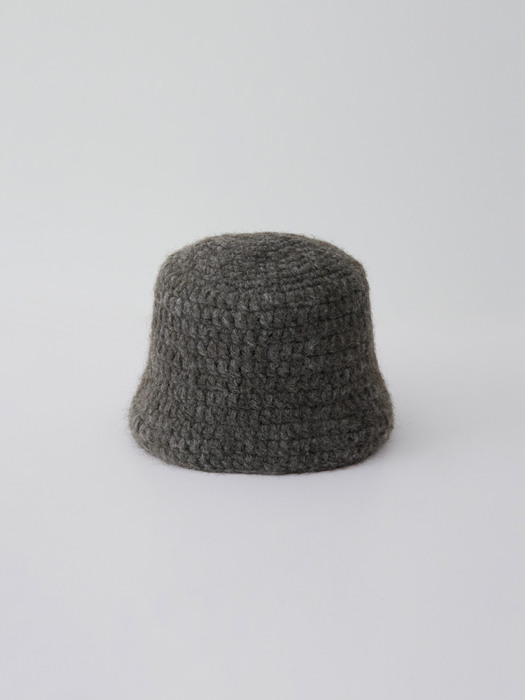 hand knitting bucket hat (gray)