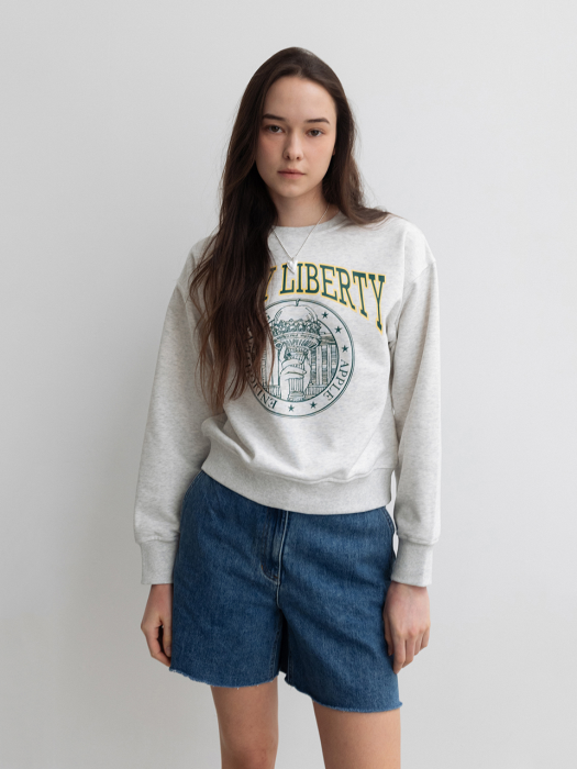 Lady Liberty Sweatshirt Light Melange Gray (JWTS3E900G1)