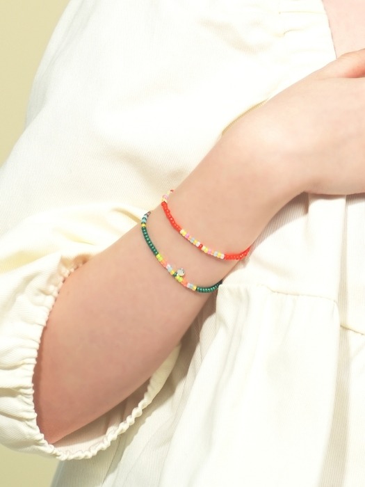 Soft pop color beads layered Bracelet 소프트 팝 컬러 레이어드 비즈 팔찌