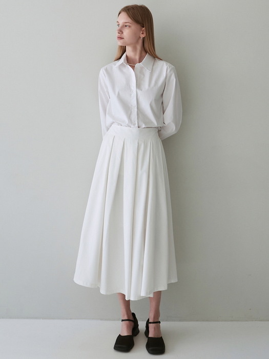 WAVE FLARE SKIRT_WHITE