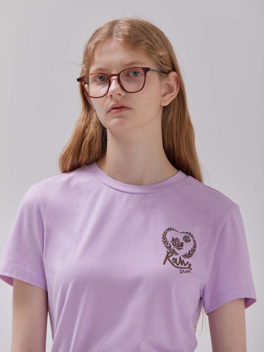 Small Heart Graphic T-Shirt in Purple VW3ME264-82