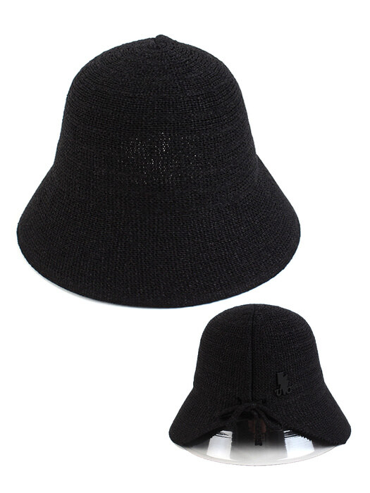 Basic Backopen Black Paper Bucket Hat 버킷햇