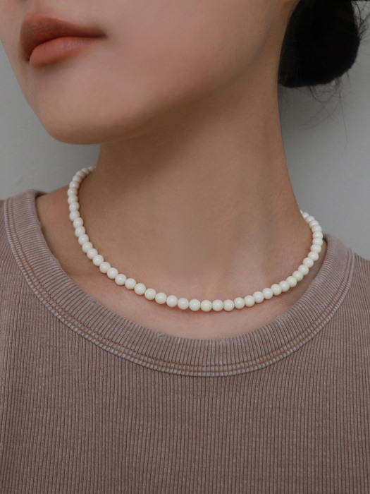 white ball necklace