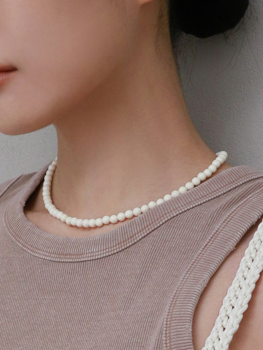 white ball necklace