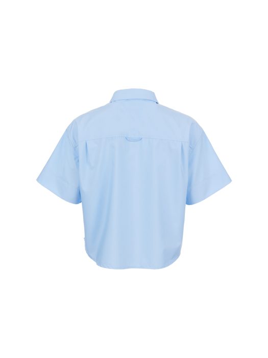 WOMAN 링클프리 반팔 크롭 셔츠 [BLUE] / WBC2L03516