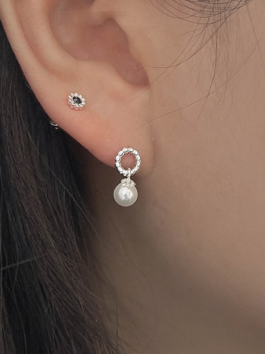 [92.5 silver]flirting pearl earrings