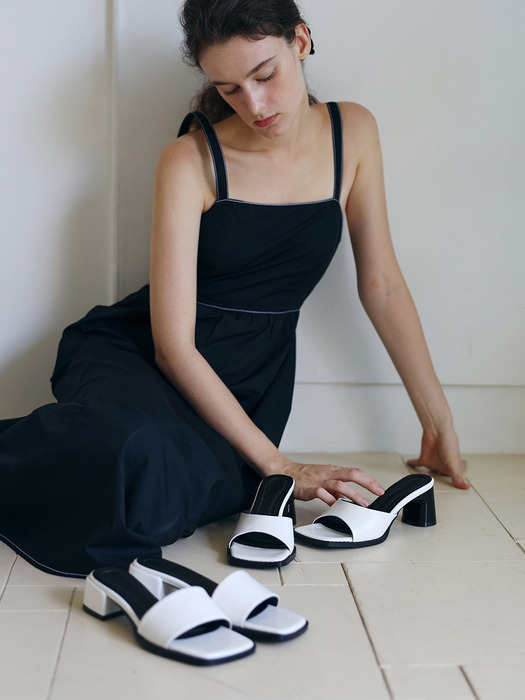 [단독]MIKA Soft leather basic mule sandals - 6cm / 3cm 5colors  베이직 뮬 힐샌들