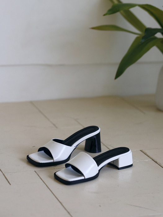 [단독]MIKA Soft leather basic mule sandals - 6cm / 3cm 5colors  베이직 뮬 힐샌들