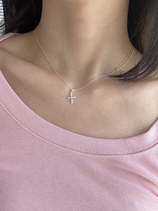 [925silver] Chrome cross necklace