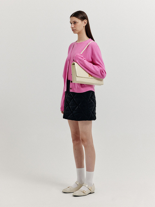 XUETY Cashmere Blend Knit Cardigan - Pink