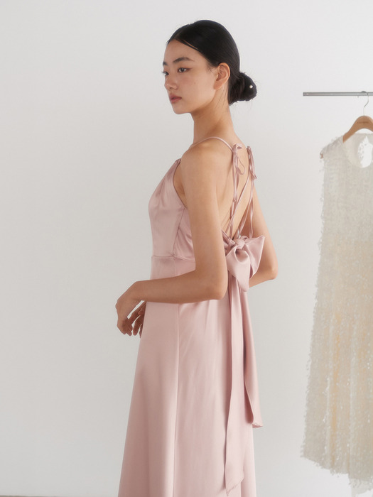 Bridal Back Ribbon Dress_pink