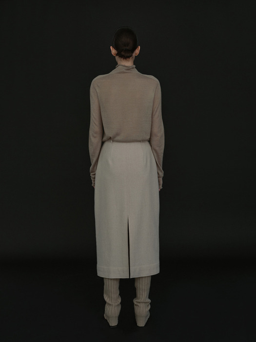 wool stitch skirt (ecru)