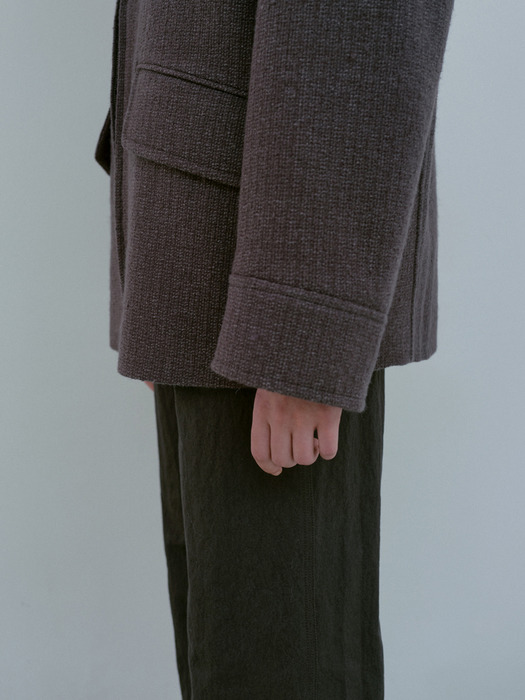 tweed half coat (gray)