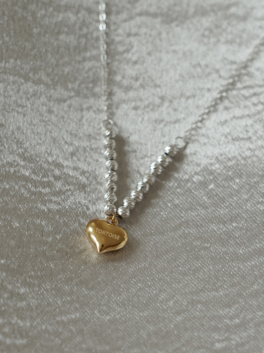[Silver925] Angers two-tone heart necklace