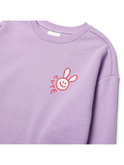 [기모옵션] Smiling Rabbit Sweat Shirts [LAVENDER]