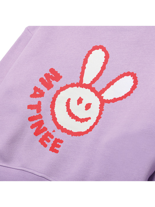 [기모옵션] Smiling Rabbit Sweat Shirts [LAVENDER]