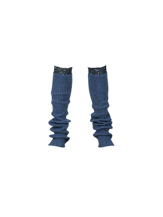 (ESSENTIAL) (WOMEN) SHISHI KNIT LACE LEG WARMER aaa344w(BLUE)
