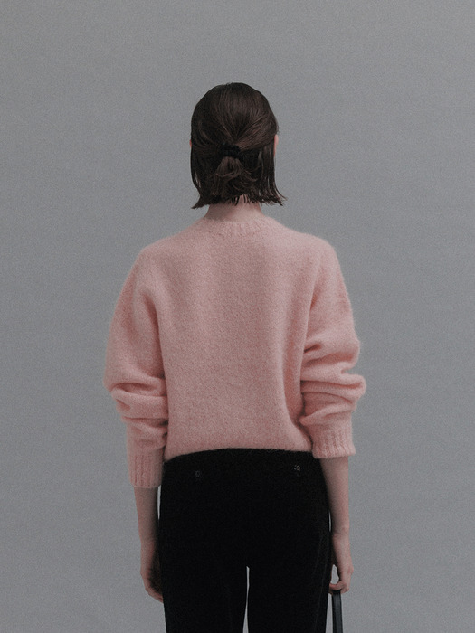 Alpaca pullover sweater (Baby pink)