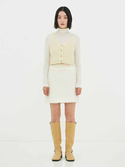 Julia Boucle Mini Skirt (Ivory)
