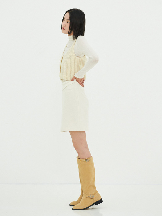 Julia Boucle Mini Skirt (Ivory)