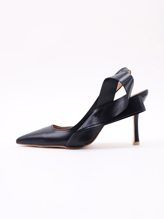 RIBBON BOUQUET SLINGBACK_BLACK