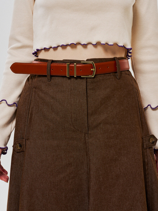 ROZY LEATHER BELT (BROWN)