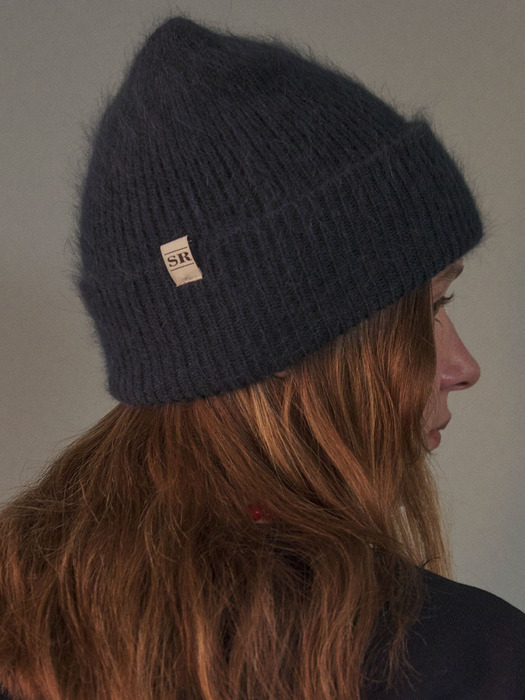 ANGORA BEANIE - DARK NAVY