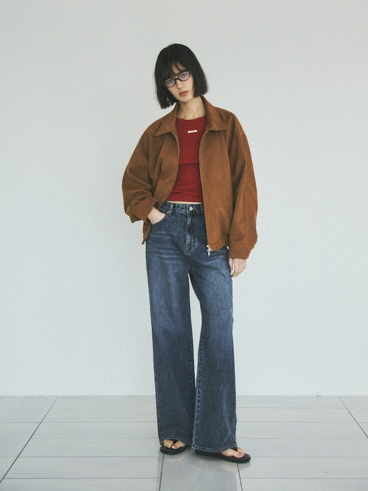 90s Classic Faux Suede Jacket _CTO113(Brown)