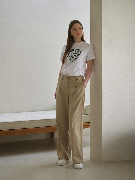 COTTON CHINO PANTS [BEIGE]