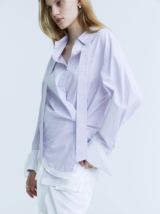 MARIA Double Layered Cuffs Shirts_Lilac