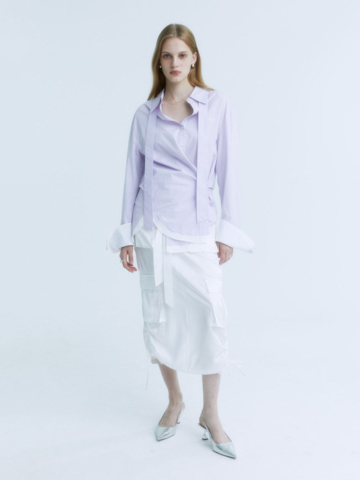 MARIA Double Layered Cuffs Shirts_Lilac