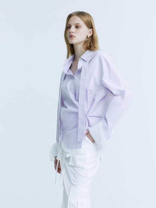 MARIA Double Layered Cuffs Shirts_Lilac