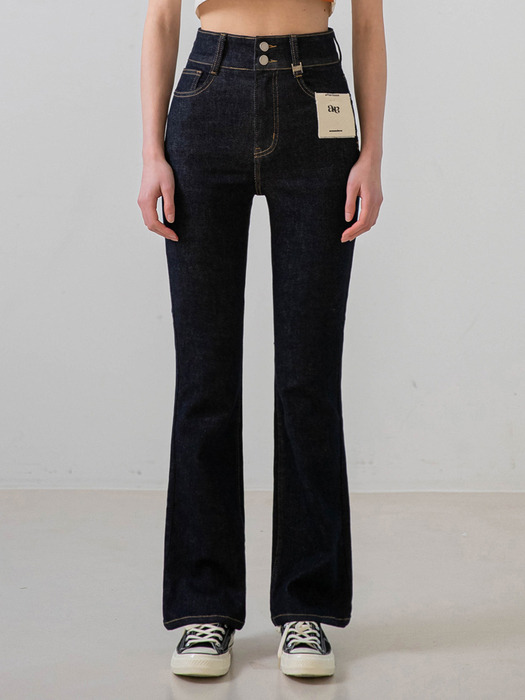 High-Waist Two Buttons Denim Pants_2Color