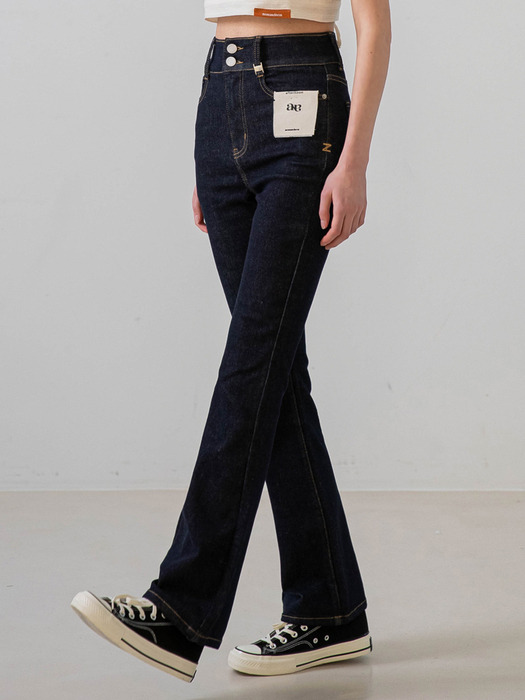 High-Waist Two Buttons Denim Pants_2Color