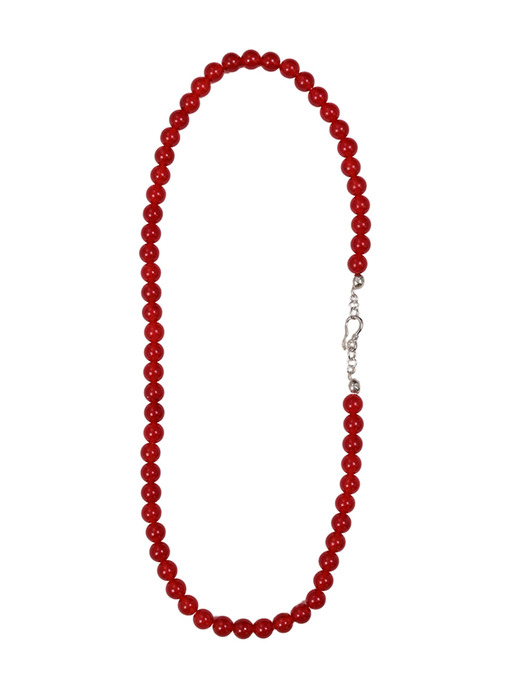 24 Red ball Hook Necklace-silver925