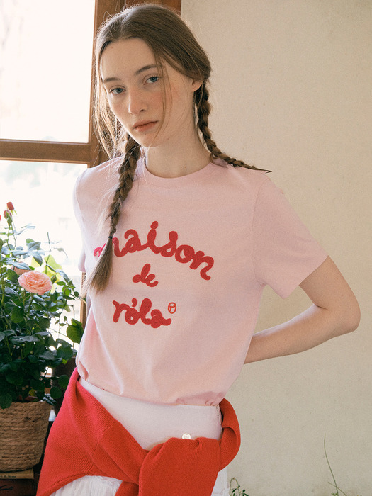 MAISON DE ROLA EMBROIDERY T-SHIRT PINK