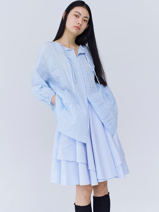 light cotton blouse (blue)