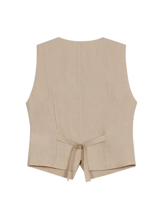 LINEN VEST_BEIGE