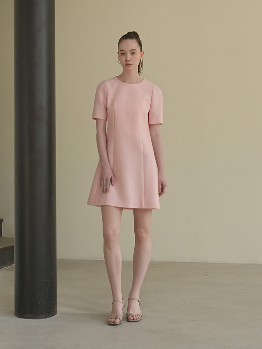 Mikado Silk Mini Dress Pink