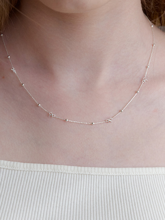 Ribbon Ball Chain Necklace