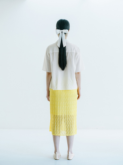 COTTON BLEND EMBROIDERY SHIRT_OFF WHITE