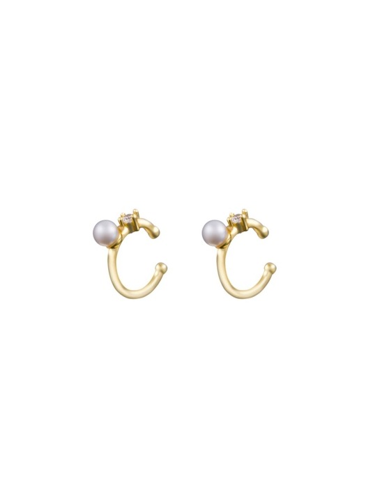 MINIMAL CZ PEARL EAR CUFF DW_135