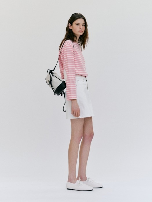 town bag (mini-backpack) - herringbone ivory