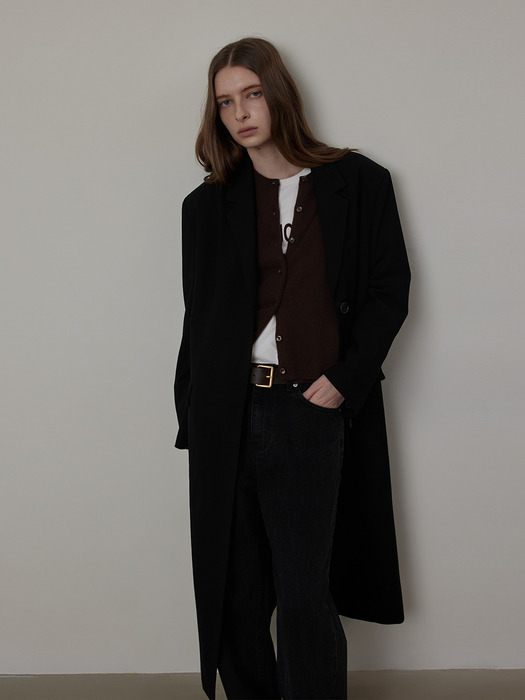 Real Long Single-brest Wool Jacket